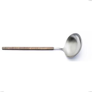 Zeus Fire Ladle, Forged 18/10 Stainless Steel (AISI 304), 274 mm Length with Burnished Hammered Handle