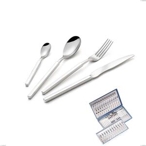 75-Piece Zeus Inox Cutlery Set in Gift Case, Polished Forged Steel 18/10 (AISI 304)