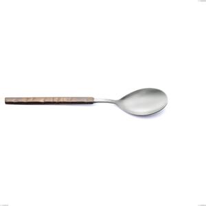 Zeus Fire Serving Spoon, Forged 18/10 Stainless Steel (AISI 304), Length 240 mm with Hammered and Burnished Handle
