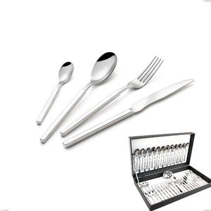 Zeus Inox 51 Piece Cutlery Set in Canteen Box, Polished Forged Steel 18/10 (AISI 304)
