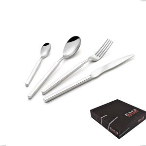 Zeus Inox 49 Piece Cutlery Set in Gift Box, Polished Forged Steel 18/10 (AISI 304)