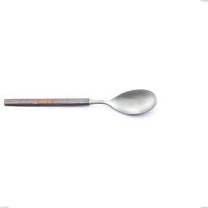 Zeus Fire Table Spoon, Forged 18/10 Stainless Steel (AISI 304), Length 212 mm with Hammered and Burnished Handle