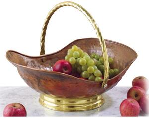 Copper and Brass Fruit Display Boat, 35x14 cm