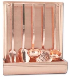 Copper Utensil Holder 45x60 cm Hammered Finish with 5 Copper Utensils - home line