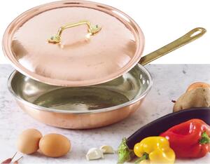 Frying Pan with 1 Handle � 20xh5 cm - 1.35 lt Made of Solid Smooth Copper, Hand-Tinned with Thickness Over 1 mm Traditional Line