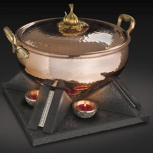 Lava Stone Candle Warmer Candeliere with Candles 32x32x14 Silver Inserts