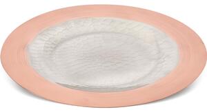 Handmade Polished Copper Charger Plate, Smooth Without Border, � 23 cm, Polished Copper Finish with Tinned Interior, Made in Italy