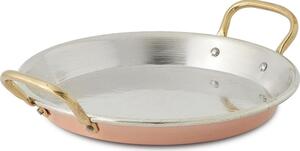 Paella Pan 2 Handles � 30xh4,0 cm - 4,0 Lt Hand-Tinned Smooth Solid Copper Traditional Line