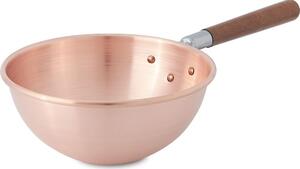 Copper Saucepan with Wooden Handle � 26xh13.5 cm - 3.5 L Smooth Solid Copper Designed for Cream Processing and Bain-Marie - Home Line