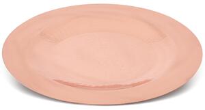 Smooth Polished Copper Charger Plate without Edge, Handmade in Italy, � 28 cm, Polished Copper Finish, Linea Tavola