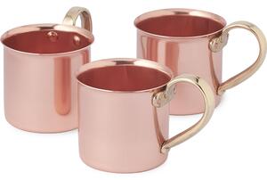Polished Copper Mug with Handle, Handcrafted in Italy, � 8xh 9 cm, for Moscow Mule - Home Line