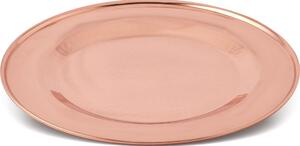 Handmade Hammered Polished Copper Charger Plate with Finished Edge � 28 cm Made in Italy - Linea Tavola