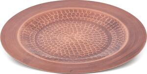 Handmade Hammered Darkened Copper Underplate with Smooth Edge � 28 cm, Dark Copper Finish - Linea Tavola