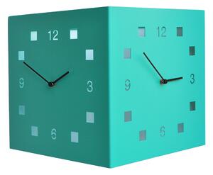 BILOGICO Perforated Sheet Metal Wall Clock, Lacquered Case, Dimensions 30x23x h 45 cm, Read the Time from Multiple Angles RAL 6027