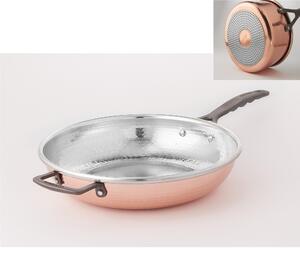 Induction Copper Frying Pan with Long Handle � 20 cm Made of Solid Hammered Copper - induzione