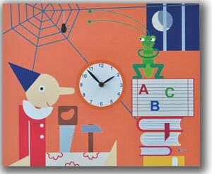 Pinocchio Wall Clock Printed on MDF 35x44 for Children's Bedrooms