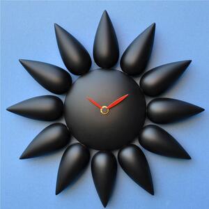 Dalia Solid Beech Wood Wall Clock in Black Stain