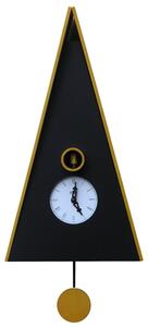 Nuremberg Cuckoo Clock with Black-Stained Birch Case and Yellow Roof 26x15xh47 cm