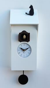 VICENZA Yellow Cuckoo Clock 17x12xh37 cm with White Lacquered MDF Case and WHITE Roof