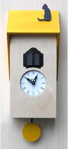 VICENZA Yellow Cuckoo Clock 17x12xh37 cm Natural Lacquered MDF Case with Yellow Roof