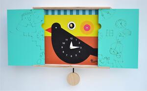 Wall Cuckoo Clock IL CUCU' DEL RE_MERLO 30-50x12xh22 cm, Foldable Lacquered MDF Case, Made in Italy Colour