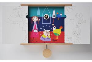 Wall Cuckoo Clock IL CUCU' DEL RE GALLO 30-50x12xh22 cm Foldable MDF Case, Lacquered Colour Made In Italy