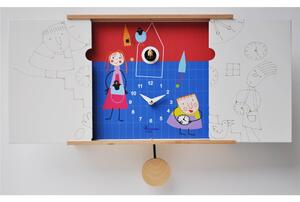 Cuckoo Clock IL CUCU' DEL REGAZZA Wall Clock 30-50x12xh22 cm, Foldable Lacquered MDF Case, Made in Italy Colour