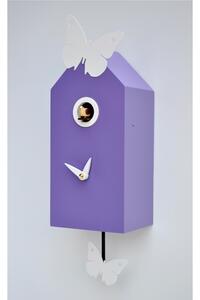 Wall Cuckoo Clock Farfalline 26x10xh12 cm, Lacquered MDF Case, Metal Butterflies Positionable with Magnet