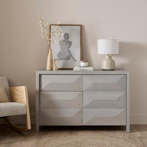 Watkins Grey Wash 6 Drawer Chest, Mango Wood White