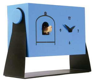 Cuckoo Clock for Table, Freestanding 30x10xh22 cm, Blue Lacquered MDF Metal Case RAL 5012