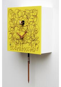 Wall Cuckoo Clock Doodle 24.5x11xh24.5 cm MDF lacquered case, pencil-shaped pendulum ral 1016