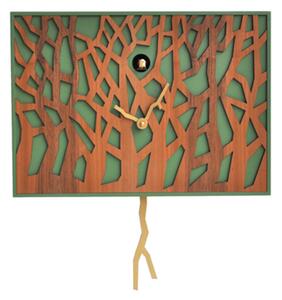 Wall Clock Depicting the FOREST Forest with MDF Case, Dimensions 41x10x h 29 cm, Walnut Colour Wood