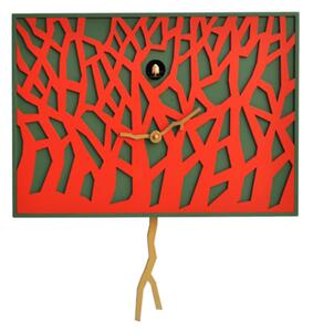Wall Clock Depicting the Forest FOREST Case in MDF Dimensions 41x10x h 29 cm Wood RAL 6202
