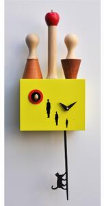 Cuckoo Clock with Pendulum PIAZZA ITALIA Dimensions 21.5x10xh 43 cm Lacquered MDF and Yellow Birch Case