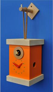 Wall Cuckoo Clock TITTI 13x13xh20 cm Orange MDF Case ral 2000