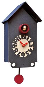 Wall Cuckoo Clock Cottage 12x17xh30 cm Black Graphite Lacquered Metal Case Birch Dial