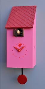 Portofino Cuckoo Clock 13x12xh30 Purple Lacquered MDF Case with Brown Roof