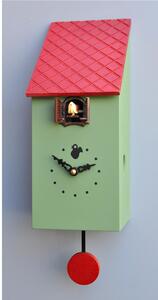 Portofino Cuckoo Clock 13x12xh30 Green Lacquered MDF Case, Ral6011 Brown Roof