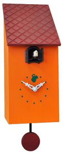 Portofino Cuckoo Clock 13x12xh30 Orange Lacquered MDF Case Brown Roof