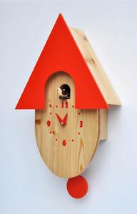 Cuckoo Clock with Pendulum for Children's Room 28x11xh44 cm Solid Larch Red Roof