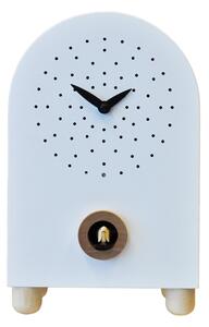 Marconi Cuckoo Clock Tabletop 17x11xh27 with Maple Wood Details in White Colour
