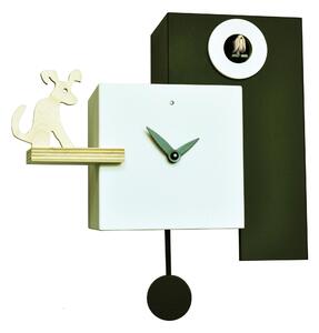 The Guardian Cuckoo Clock 25x12xh23 MDF Case with Birch Details in Black and White