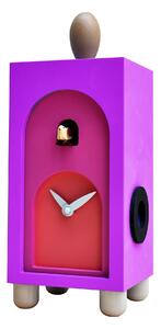 Cuckoo Clock for Placement, 12x11xh31 with Solid Wood Details in Purple Colour