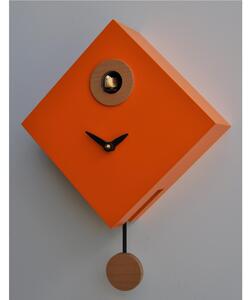Cuckoo Clock with Rhombus Pendulum in Fine Wood 25x11xh25 cm Orange Yellow Colour