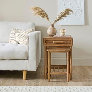 Khari Nesting Side Tables, Mango Wood Natural