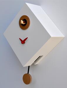 Cuckoo Clock with ROMBINO Pendulum in Fine Wood 25x11xh25 cm, White Colour