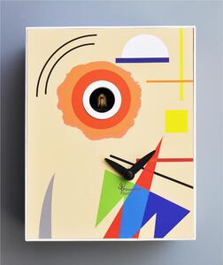 Wall Clock, D'Apres Kandinsky 16.5x10xh20 cm Lacquered MDF Case Multicolour
