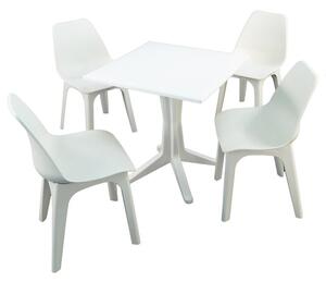 Ponente 4 Seater White Dining Set with Eolo Chairs