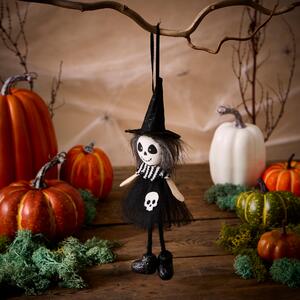 Black Witch Hanging Decoration Black and white