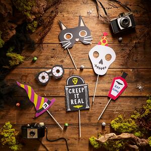 Pack of 6 Halloween Photo Props MultiColoured
